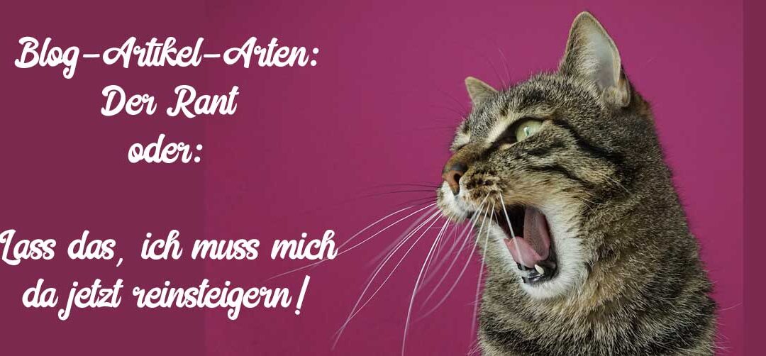 Blog-Artikel-Arten: Der Rant – Lass mich, ich muss mich da reinsteigern!